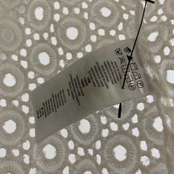MICHAEL KORS white eyelet cotton top blouse sz s - Picture 5 of 7